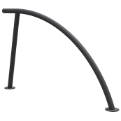 Bicycle lean-on hoop | for plugging down, with base plate | hot-dip galvanized and coated DB 703